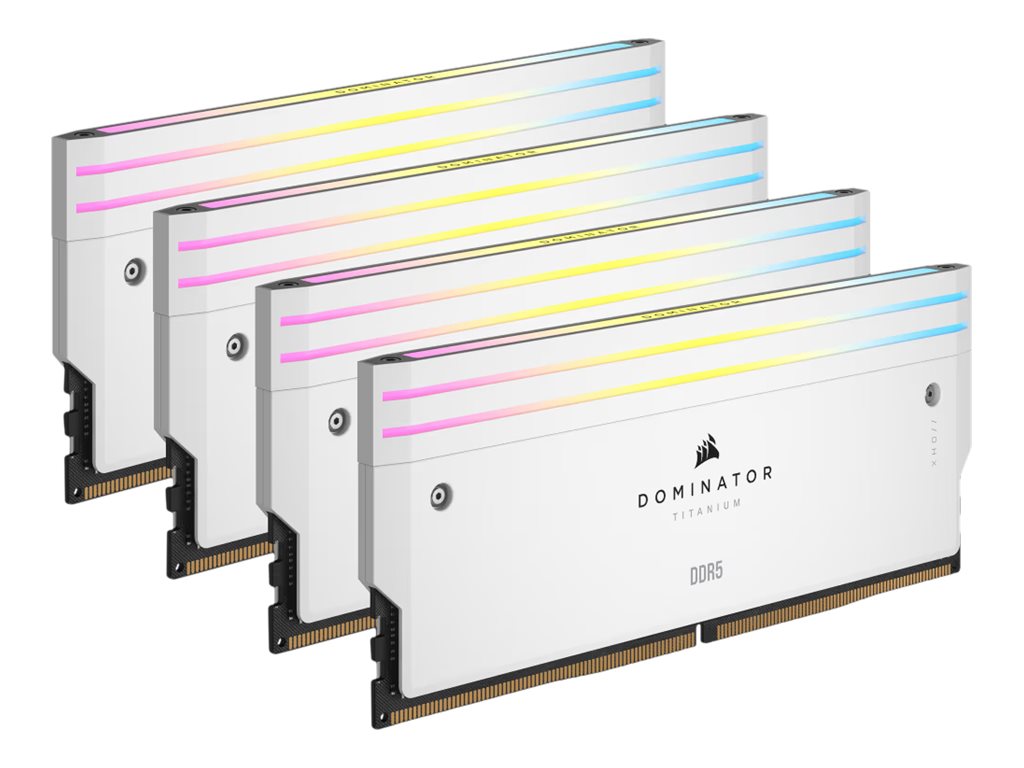 CORSAIR DOMINATOR TITANIUM RGB 64GB 4x16GB DDR5 6000MT/s DIMM Unbuffered 36-36-36-76 Std PMIC XMP 3.0 White Heatspreader 1.35V