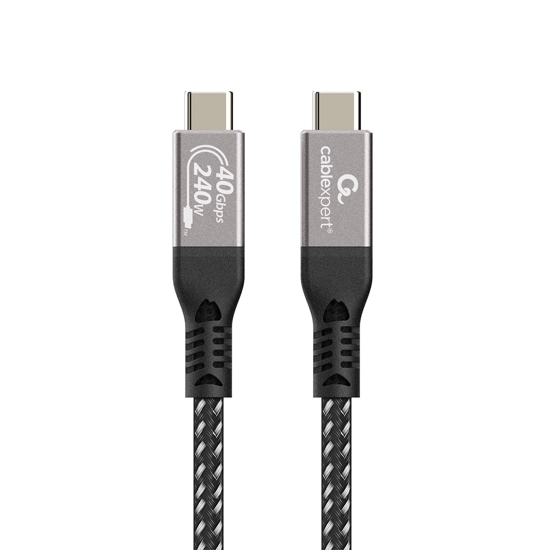GEMBIRD KABEL DO ŁADOWANIA I TRANSMISJI DANYCH PREMIUM USB 4 TYPE-C 40 GB/S, 240 W, 0.3 M