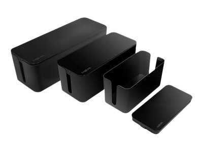 LogiLink KAB0077 organizator na kable Uniwersalne Skrzynka kablowa Czarny 3 szt.