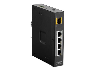 DLINK DIS-100G-5PSW D-Link 5 Port Unmanaged Switch 4 x 10/100/1000Base (4 PoE) & 1 x 100/1000BaseSFP