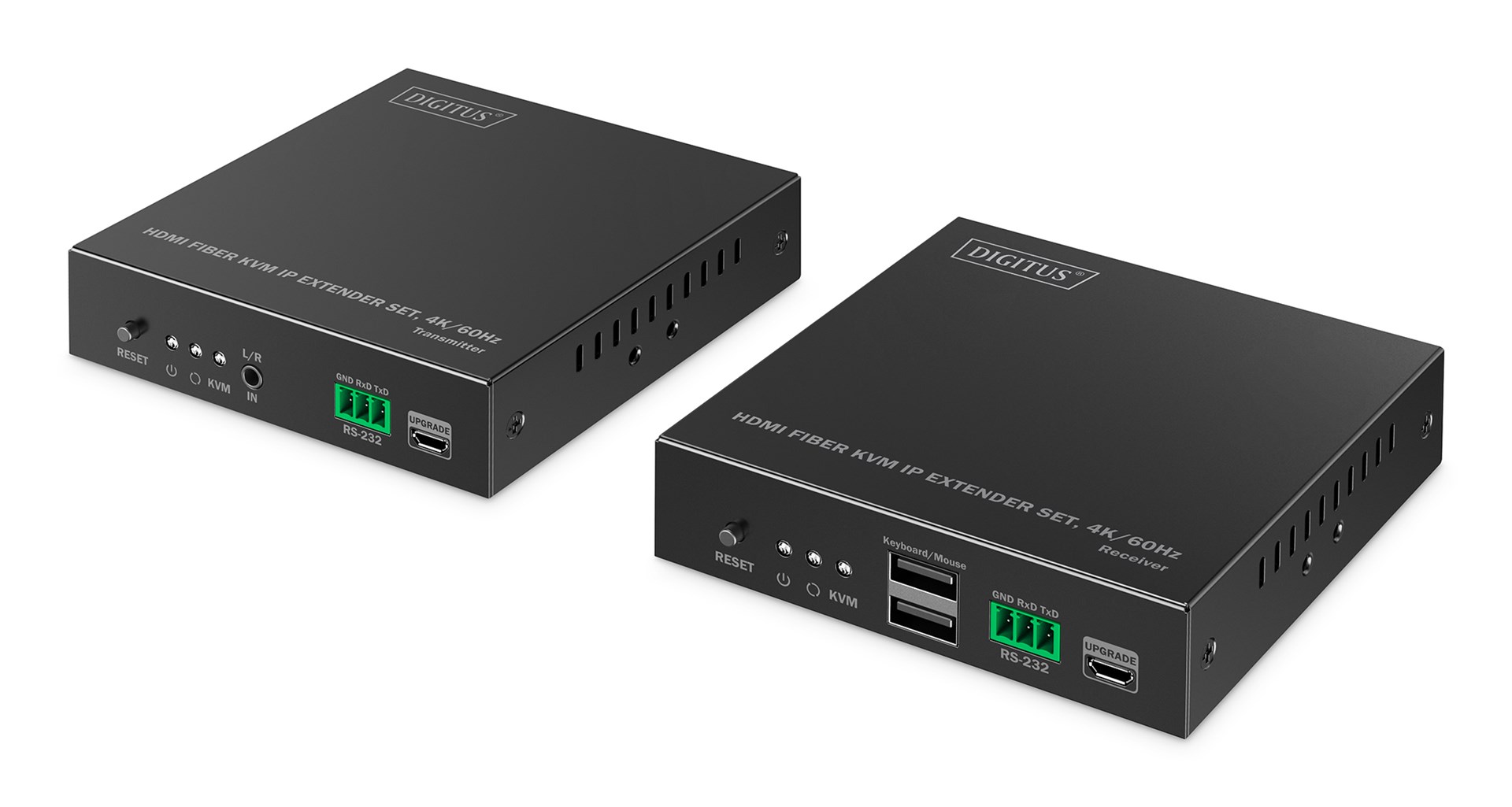 Przedłużacz (extender) światłowodowy HDMI 4K/60Hz z KVM USB 1.1 przez IP 1G, do 40km/300m, max. 253 odbiorniki, HDMI Loop-Out, Audio - zestaw