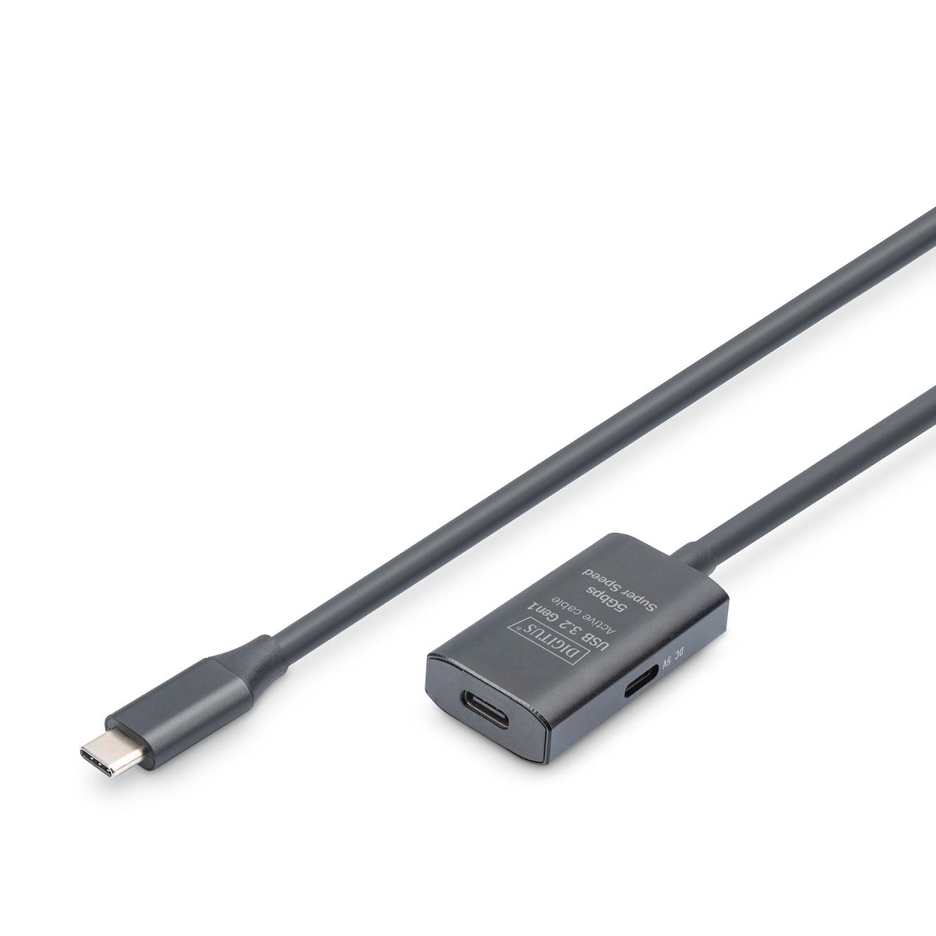 Kabel przedłużający aktywny USB-C - USB-C, USB 3.2 Gen1, 5Gbps, 5m