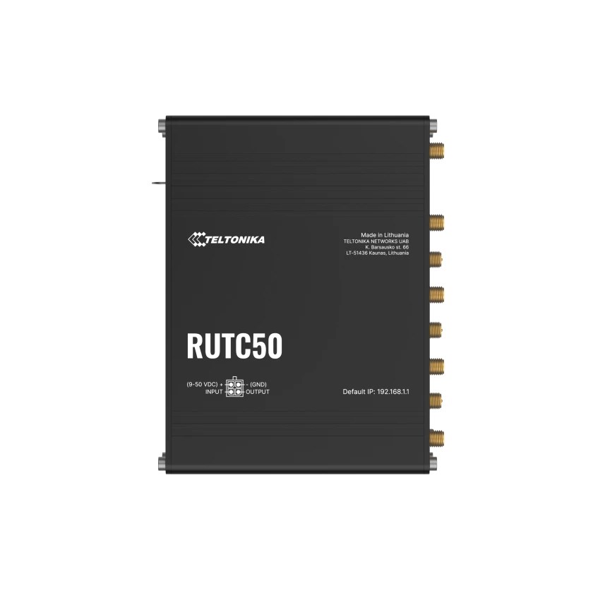 Router bezprzewodowy Teltonika RUTC50 Gigabit Ethernet Dual-band (2.4 GHz/5 GHz) 5G Czarny