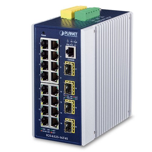 PLANET IGS-6325-16T4S przełącznik sieciowy Zarządzany L3 Gigabit Ethernet (10/100/1000) Niebieski, Szary