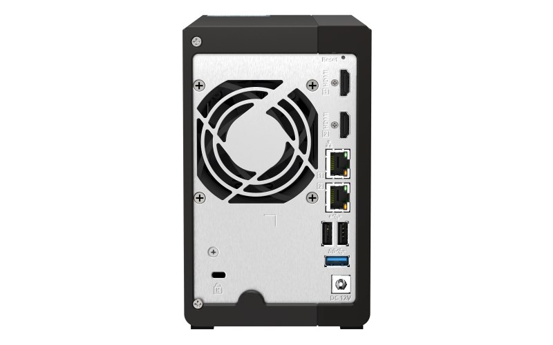 Qnap TS-253E-8G, Tower, 2 x 2.5"/3.5" SATA, Intel Celeron J6412 4C/4T, 8 GB DDR4 onboard not expandable, 2 x 2.5GbE, External adapter (PSU)