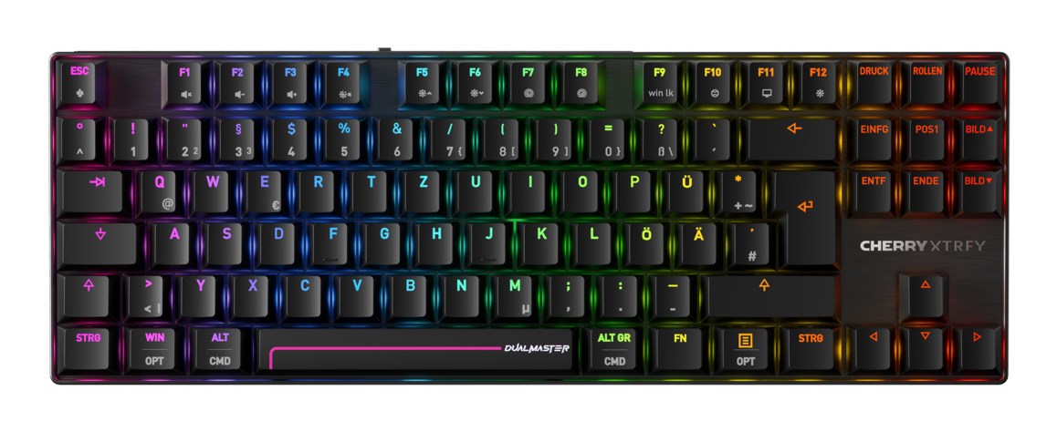 CHERRY MX 8.2 Pro TMR Wireless klawiatura Gaming USB + RF Wireless + Bluetooth QWERTZ Niemiecki Czarny