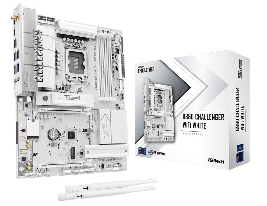 Asrock B860 Challenger WiFi White Intel B860 LGA 1851 (Socket V1) ATX