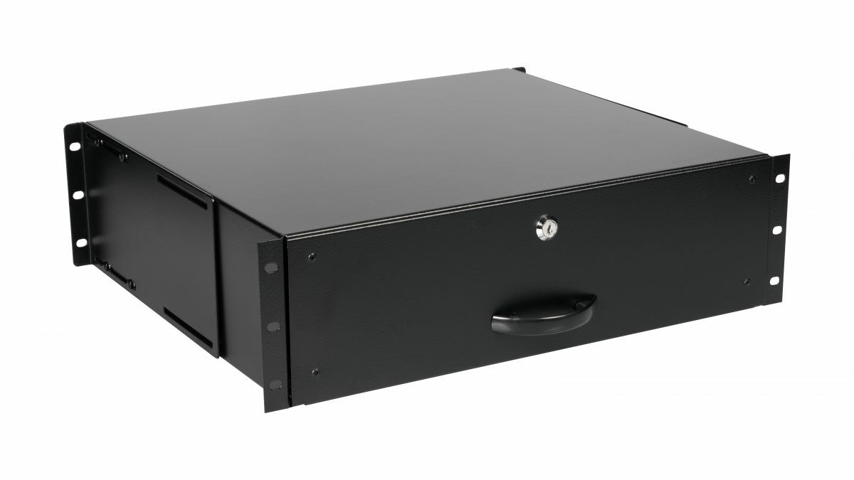 Wyposażenie szuflady 19" do szaf serwerowych 3U zamykane BK (EZD-3-B)