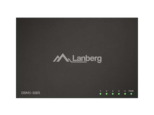 LANBERG SWITCH DSM1-1005 5X1GB/S NIEZARZĄDZALNY GIGABIT ETHERNET DESKTOP 12V (OBUDOWA METALOWA)