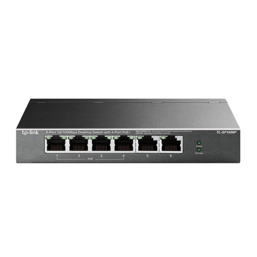 Switch TP-Link TL-SF1006P Niezarządzany Fast Ethernet (10/100) PoE Czarny