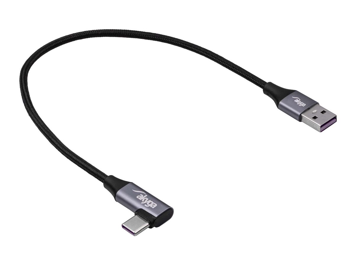 AKYGA Cable USB AK-USB-58 USB type A m / USB type C m Angle ver. 2.0 60W 0.3m