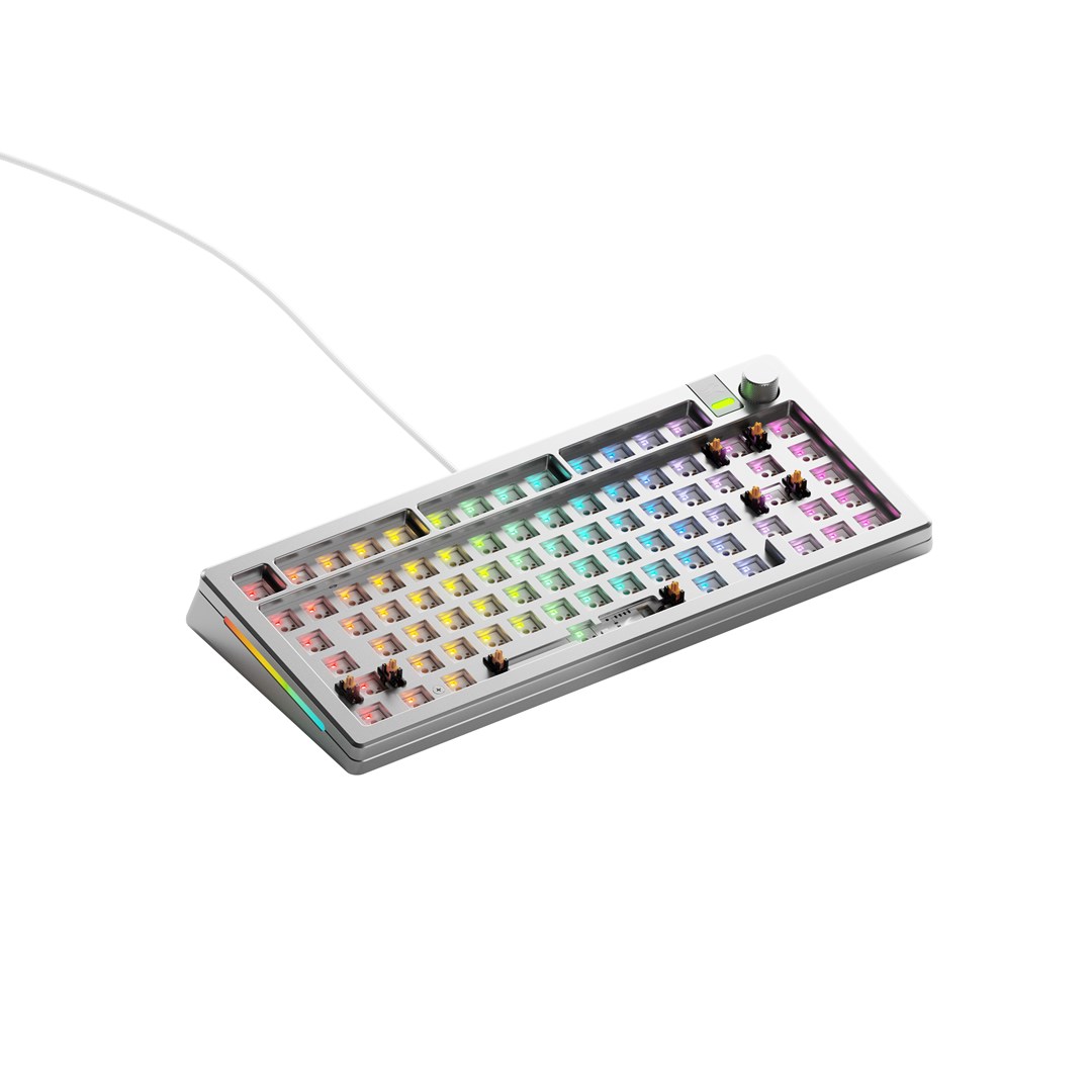 Klawiatura do gier Glorious GMMK 3 Pro 75% Custom Gaming-Tastatur - Barebone, ANSI-Layout, srebrna
