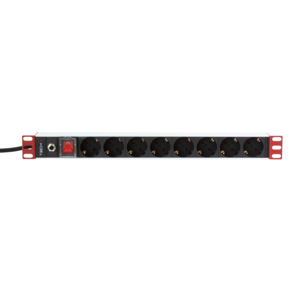 TECHLY LISTWA ZASILAJĄCA 19'1U X8 - GNIAZDA SCHUKO