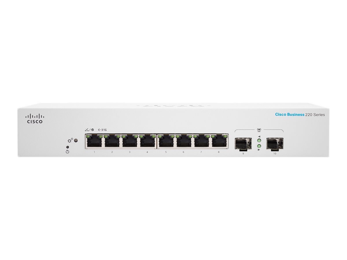Cisco CBS220-8T-E-2G Zarządzany L2 Gigabit Ethernet (10/100/1000) 1U Biały