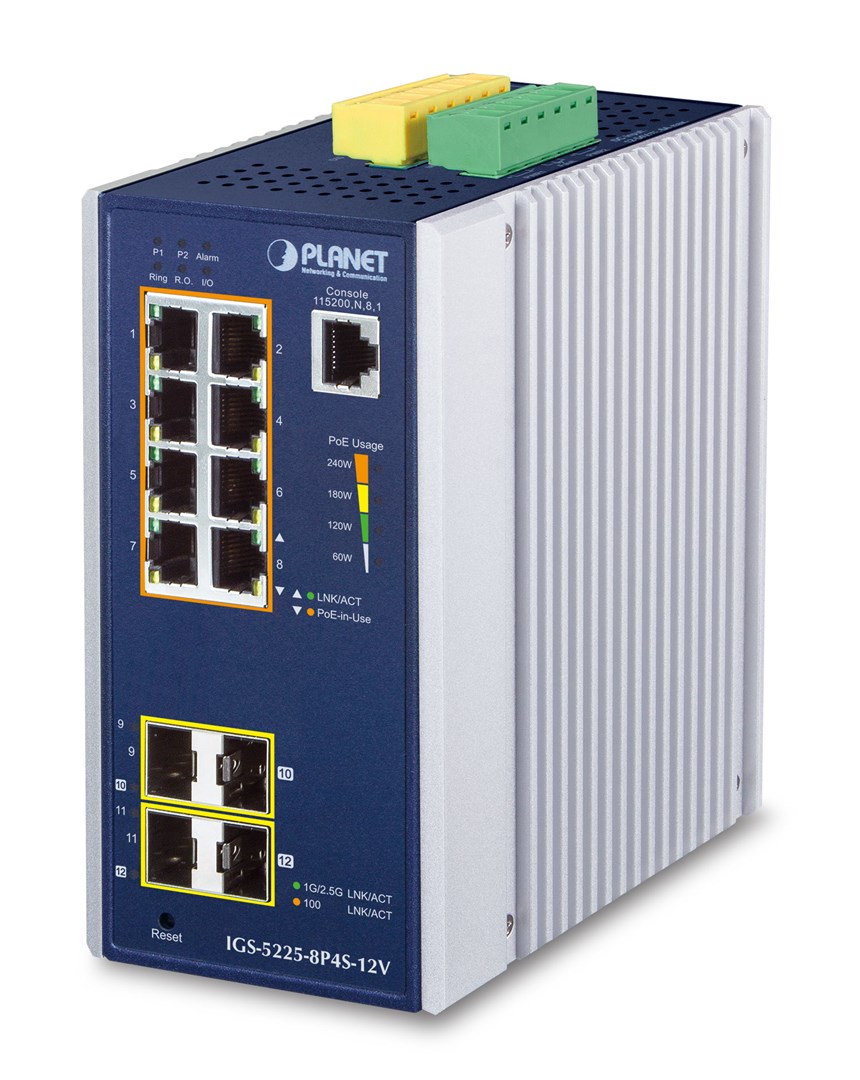 Switch Planet IGS-5225-8P4S-12V Industrial L2+ Managed
