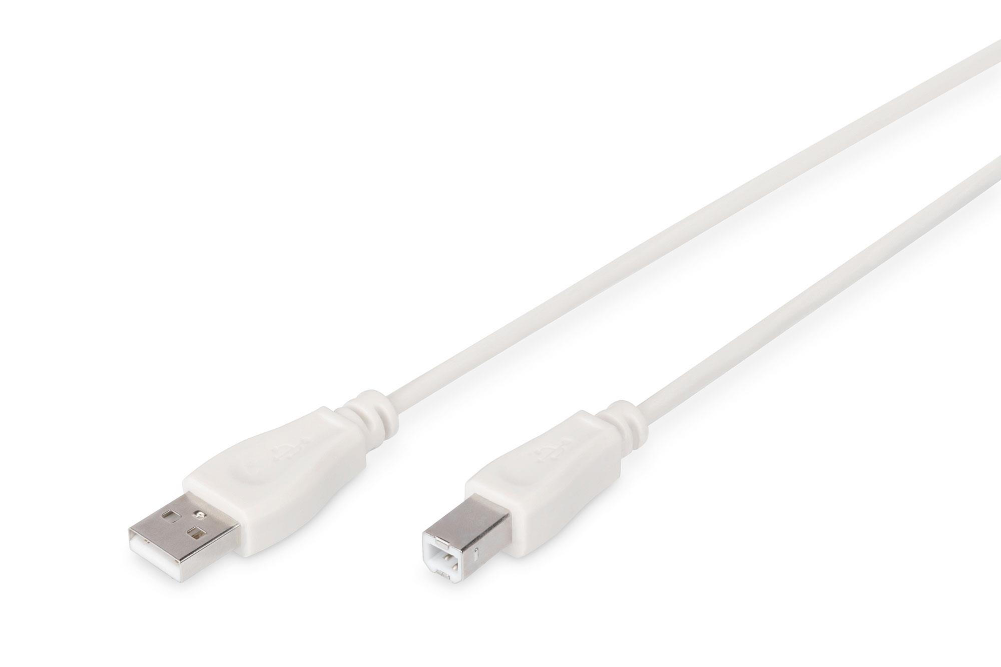 DIGITUS Kabel USB A/USB B M/M szary 3m USB 2.0 HighSpeed
