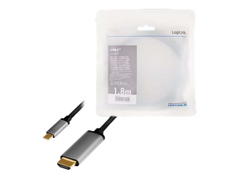 Kabel USB-C do HDMI, 4K 60Hz aluminiowy 1.8m