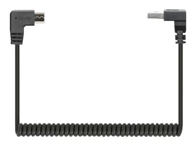 MANHATTAN Coiled USB-A to Micro-USB Charging Cable Male/Male 1m 3ft. Tangle-Resistant Angled Plugs No Data Transmission Black
