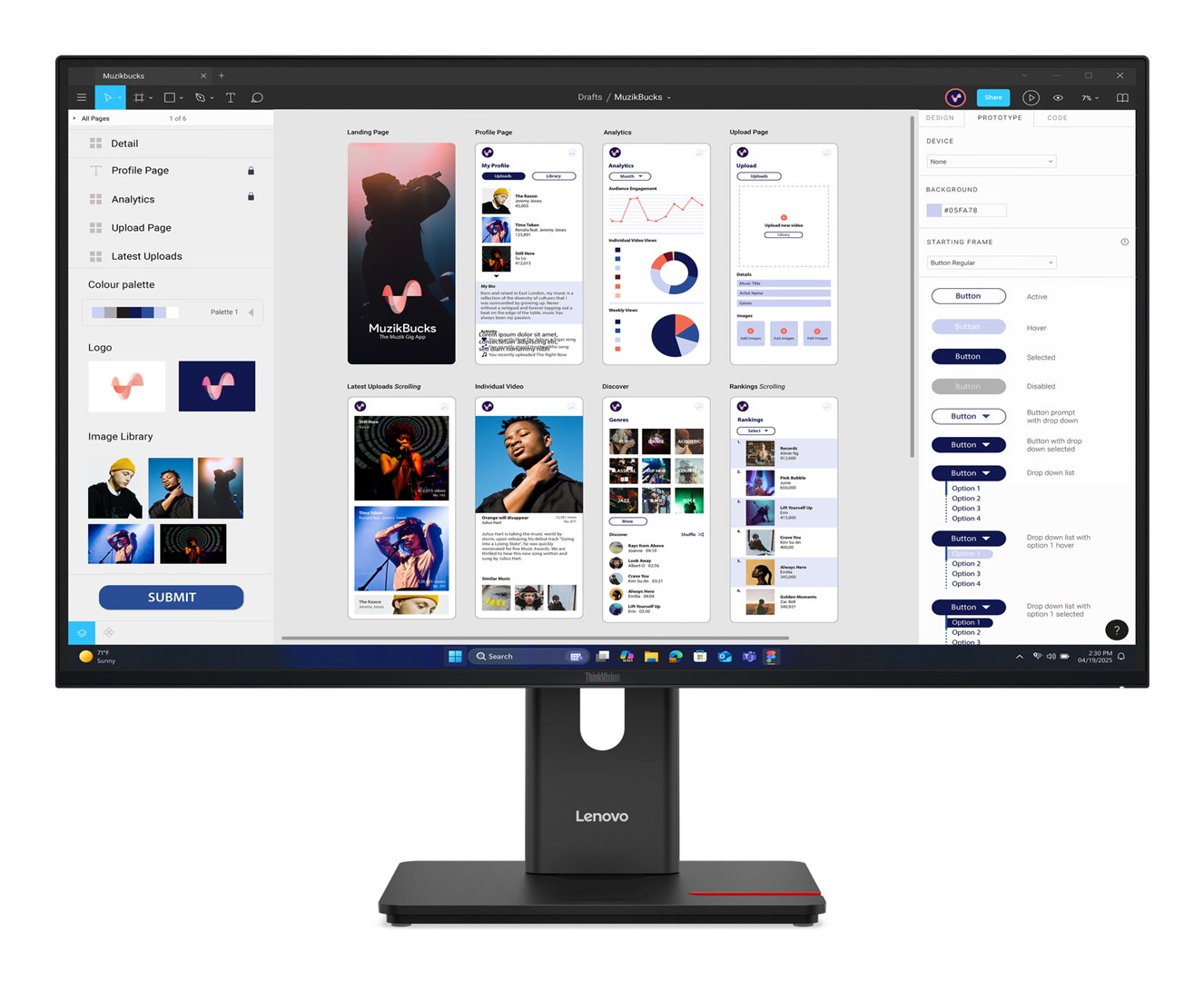 Monitor Lenovo ThinkVision T32UD-40 31,5" IPS 16:9 60Hz 3840x2160 1 HDMI 36 mies.
