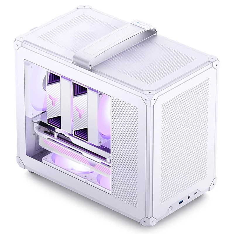 Obudowa PC Jonsbo C6 MAX, Mini Obudowa, Micro-ATX, Szkło Hartowane - Białe