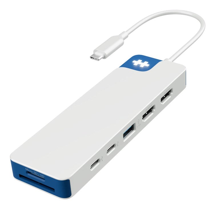 9-portowa stacja dokująca Hyper HyperDrive Flex Dual 4K HDMI, biały/niebieski | HD4103BUGL | Ilość portów HDMI: 2