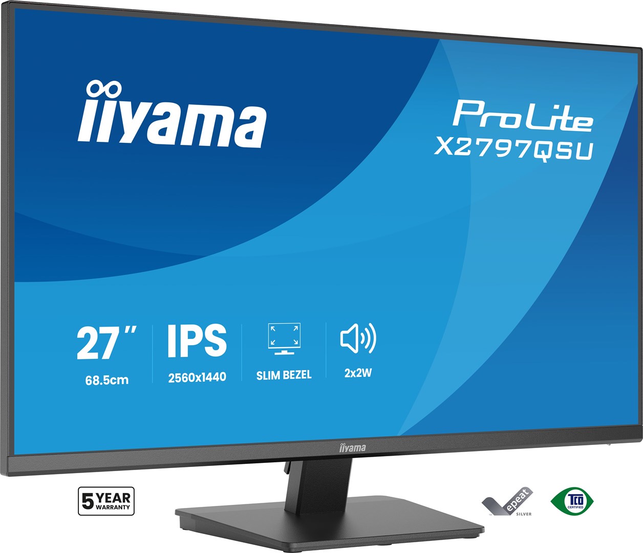 iiyama ProLite X2797QSU-B1 monitor komputerowy 68,6 cm (27") 2560 x 1440 px Quad HD LED Czarny