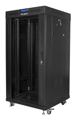LANBERG SZAFA STOJĄCA RACK 19" 22U 600X600 CZARNA DRZWI SZKLANE LCD (FLAT PACK) V2