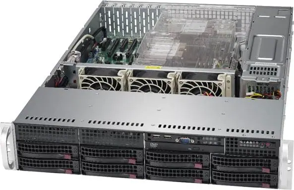SUPERMICRO Chassis Black 2U SC825TQC SAS3 LP chassis w/ Redundant PSU 1000W PWS