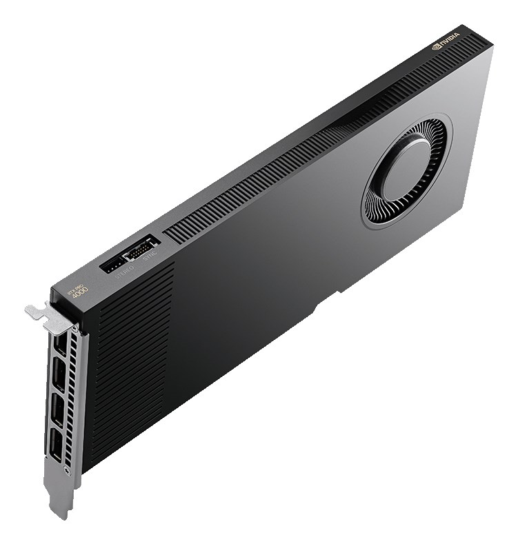 PNY RTX PRO 4000 Blackwell, 24 GB GDDR7 ECC 192-bit, 140W, PCI Express 5.0 x16, 4 x Display Port 2.1, ATX bracket, 1x CEM5 16-pin power supply cable, FHML Single Slot, retial