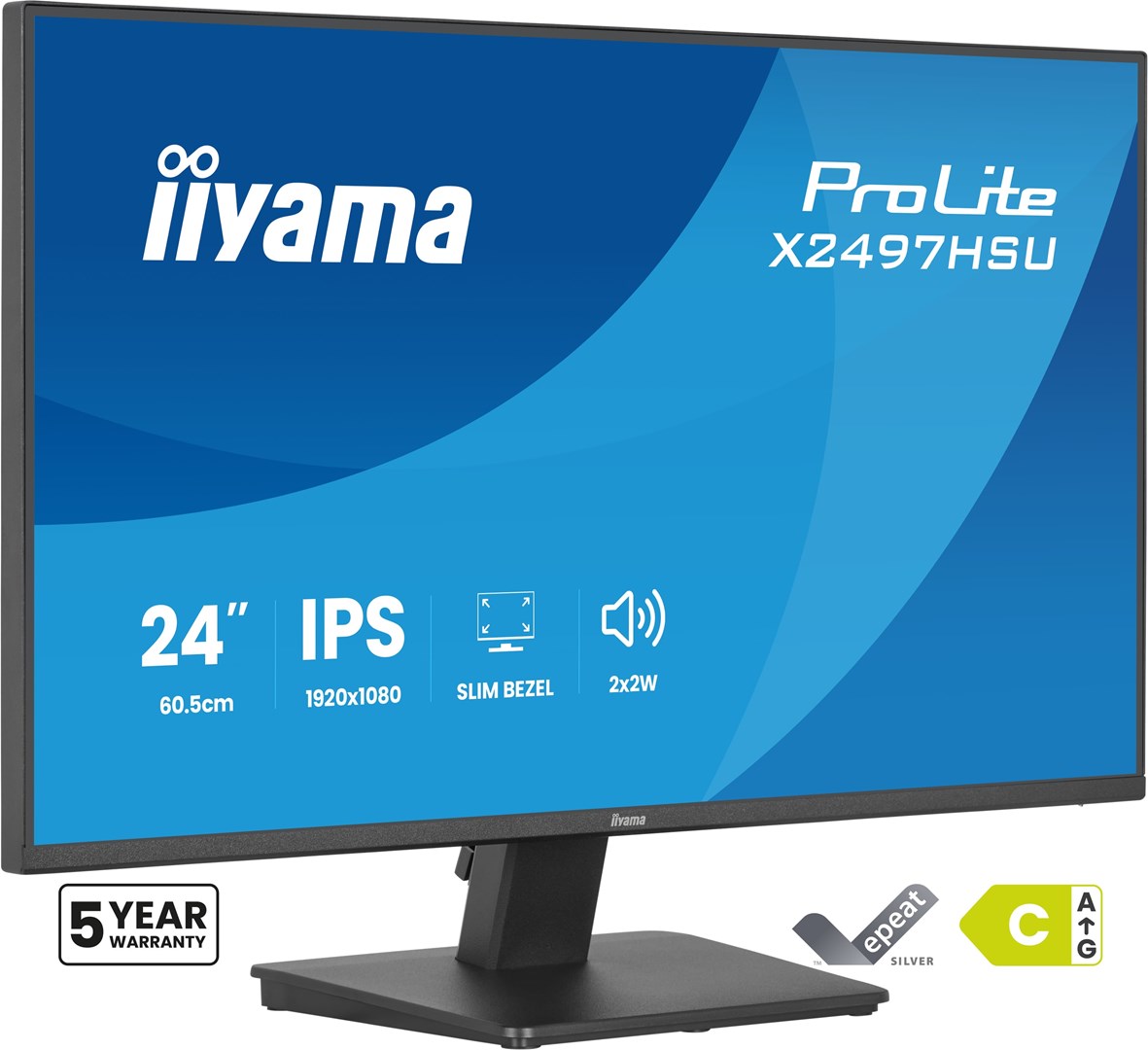 iiyama ProLite X2497HSU-B1 monitor komputerowy 60,5 cm (23.8") 1920 x 1080 px Full HD LED Czarny