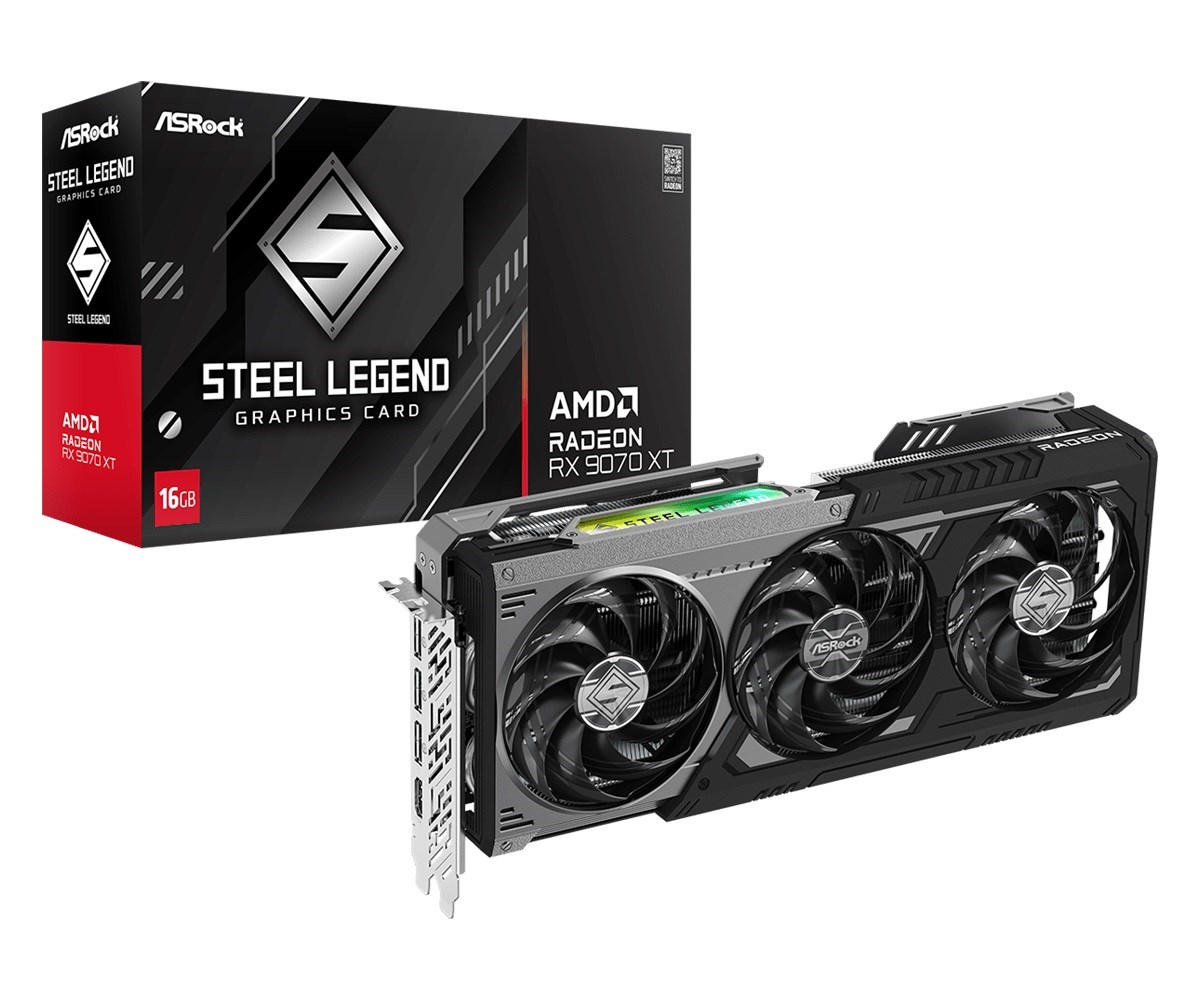 Karta graficzna ASRock AMD Radeon™ RX 9070 XT Steel Legend Dark 16GB