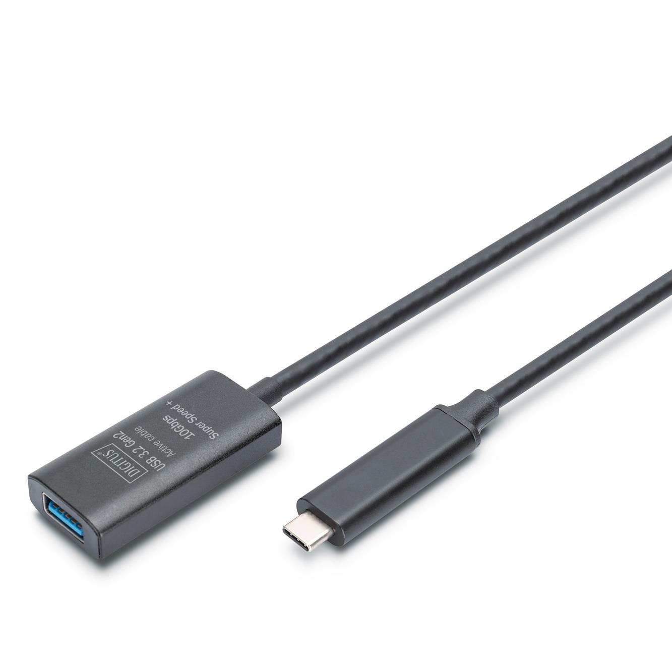 Digitus Aktywny przedłużacz USB 3.2 Gen2 10G, USB-C - USB-A, 5m
