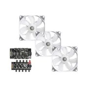 Bitspower Notos RGB PWM Wentylator, 120mm - biały, 3-pak