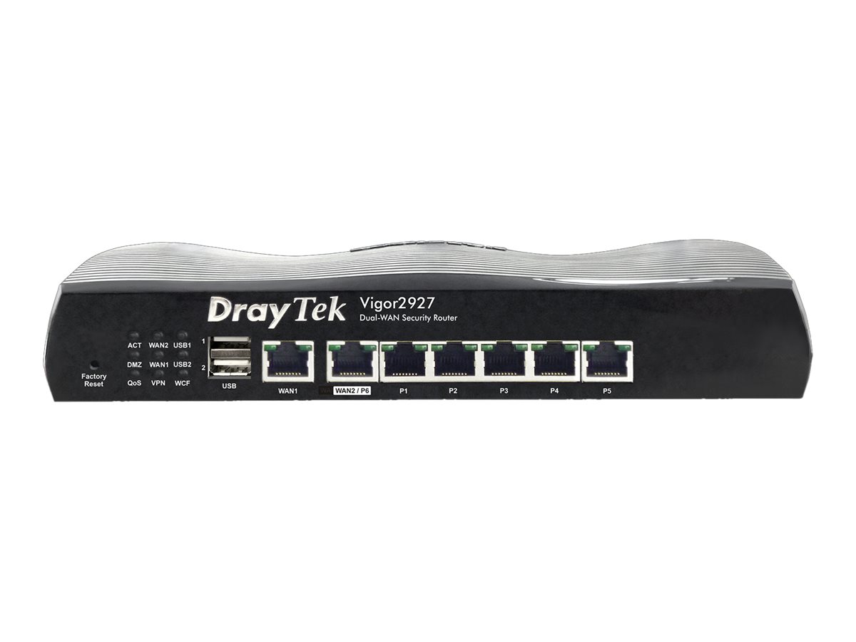 DRAYTEK Vigor 2927 VPN Firewall Router 1xRJ-45 1Gbps WAN 5xRJ-45 1Gbps LAN 2x USB 2.0