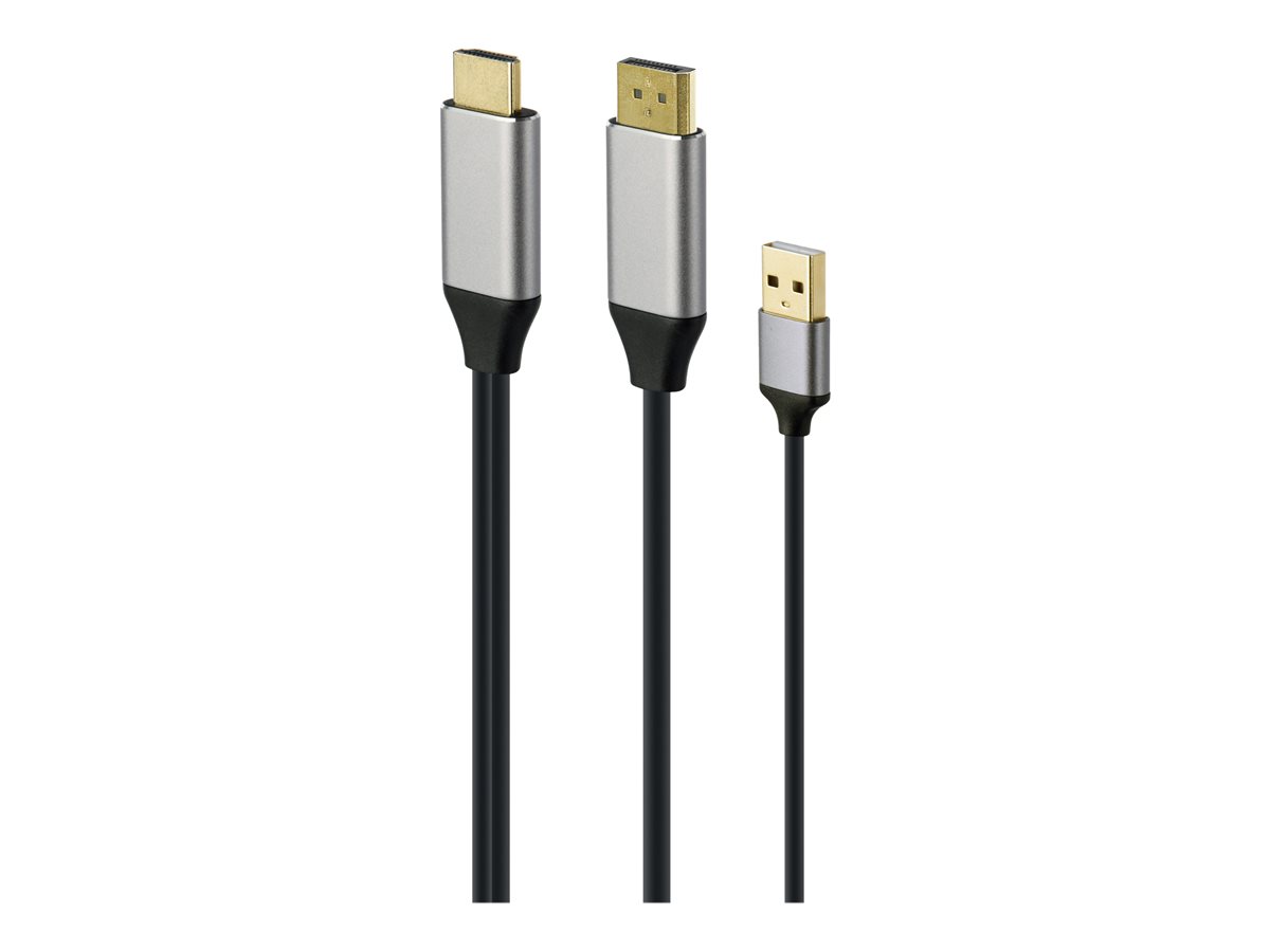 Adapter HDMI do DP 4K M 60Hz USB-A powered