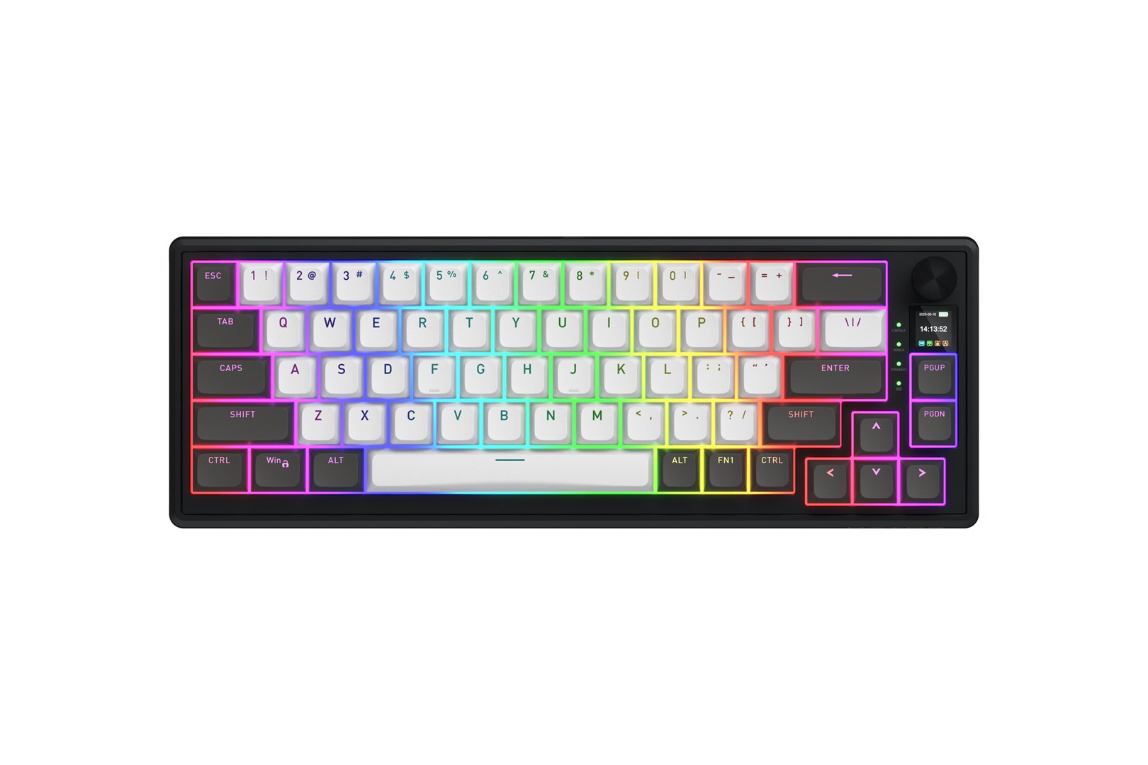 HATOR Skyfall Pro Wireless 65 klawiatura Gaming USB + RF Wireless + Bluetooth QWERTY US English Czarny, Szary