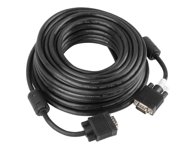 Kabel Lanberg CA-VGAC-10CC-0100-B (D-Sub (VGA) M - D-Sub (VGA) M; 10m; kolor czarny)