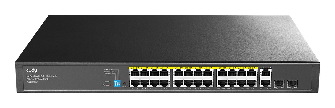 Switch Cudy GS1026PS2 Niezarządzany Gigabit Ethernet (10/100/1000) Obsługa PoE Czarny