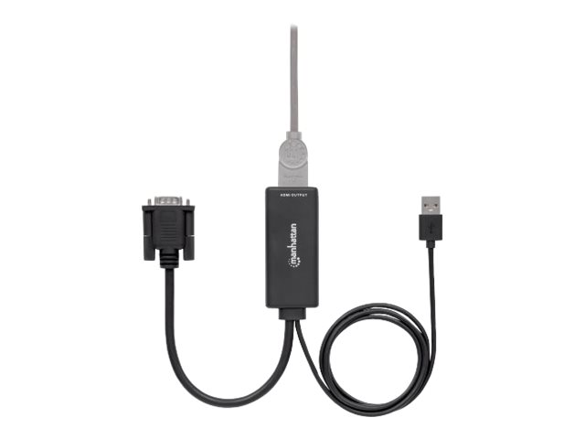 MANHATTAN 152426 Manhattan Adapter konwerter VGA z USB audio na HDMI M/F 1080p czarny