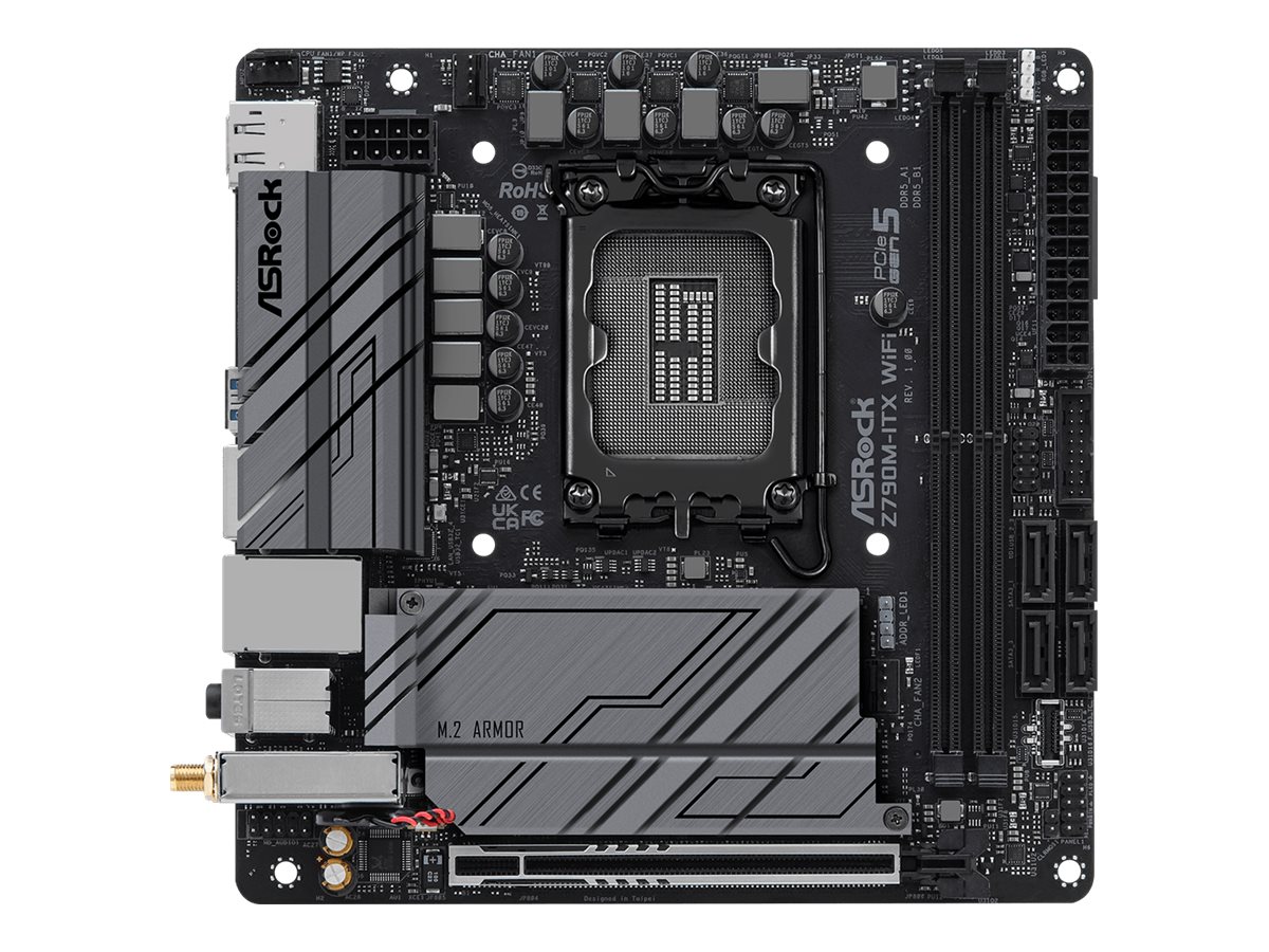 Płyta główna ASRock Z790M-ITX WiFi LGA1700 Intel Z790 2×DDR5 Mini-ITX Wi‑Fi M.2 HDMI DisplayPort