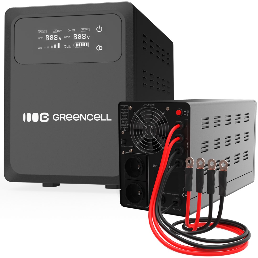 UPS zasilacz awaryjny Greencell PowerCore 2000VA 1200W AVR 24VDC LCD