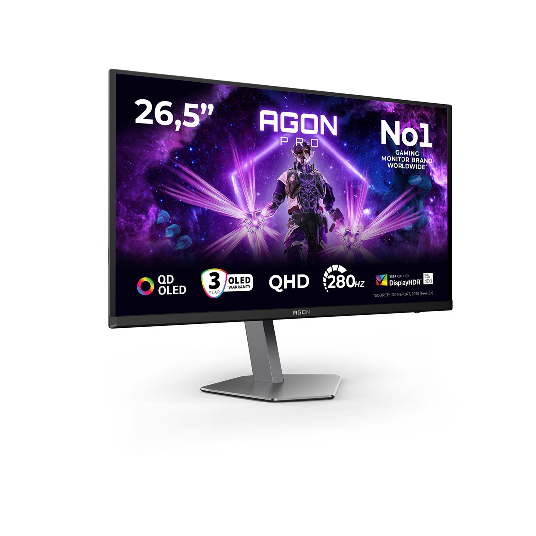 Monitor komputerowy AOC AGON PRO AG276QZD2 26.7" 2560 x 1440 px Quad HD QD-OLED Szary