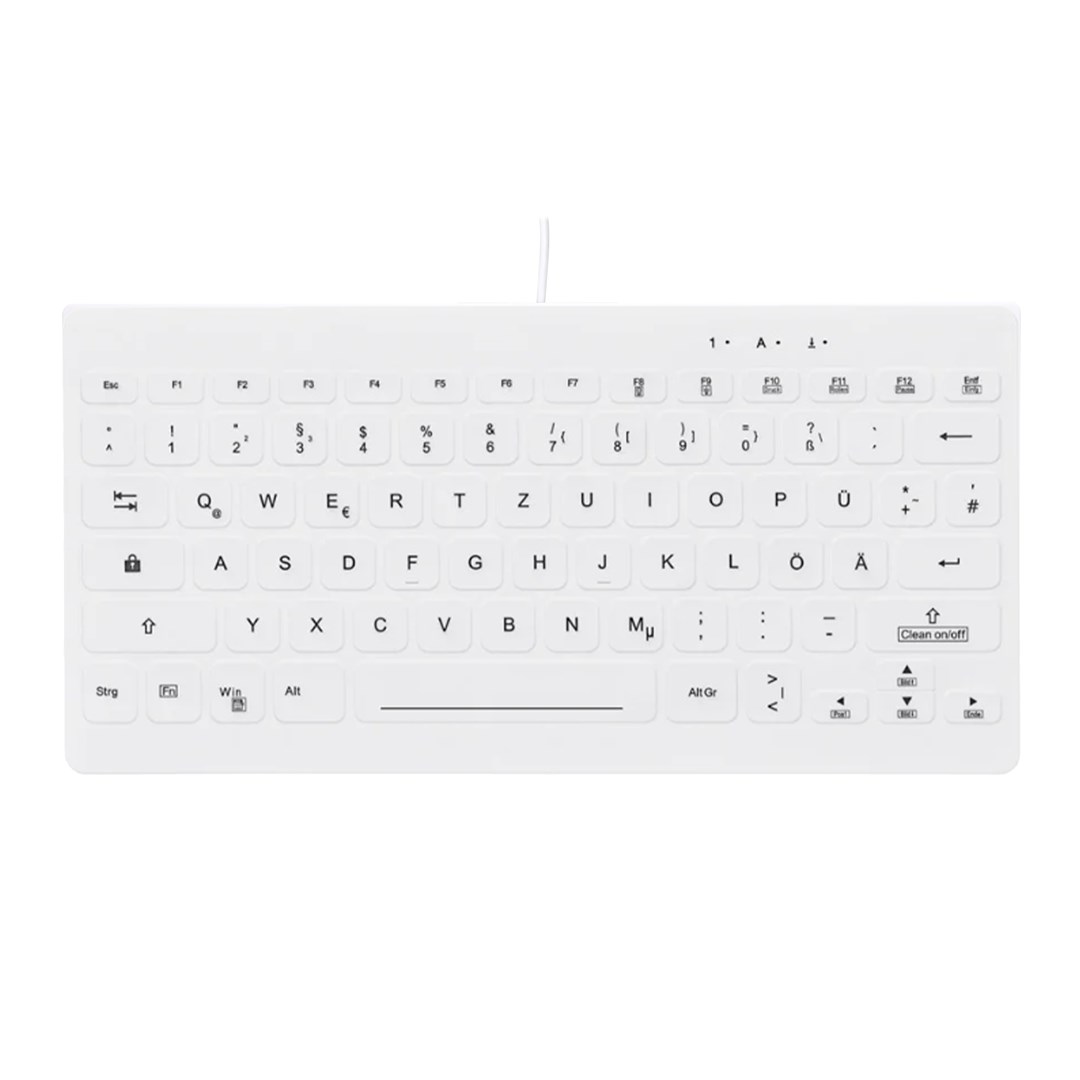 CHERRY AK-C4112 - Klawiatura medyczna kompaktowa podświetlana USB QWERTZ niemiecka biała