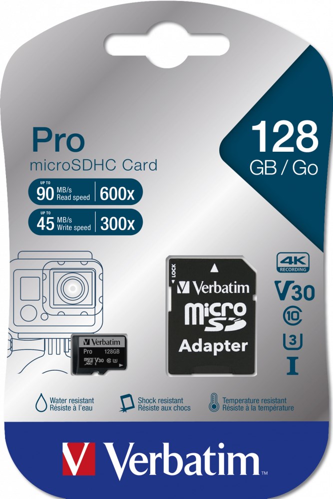 Verbatim Pro 128 GB MicroSDXC UHS-I Klasa 10