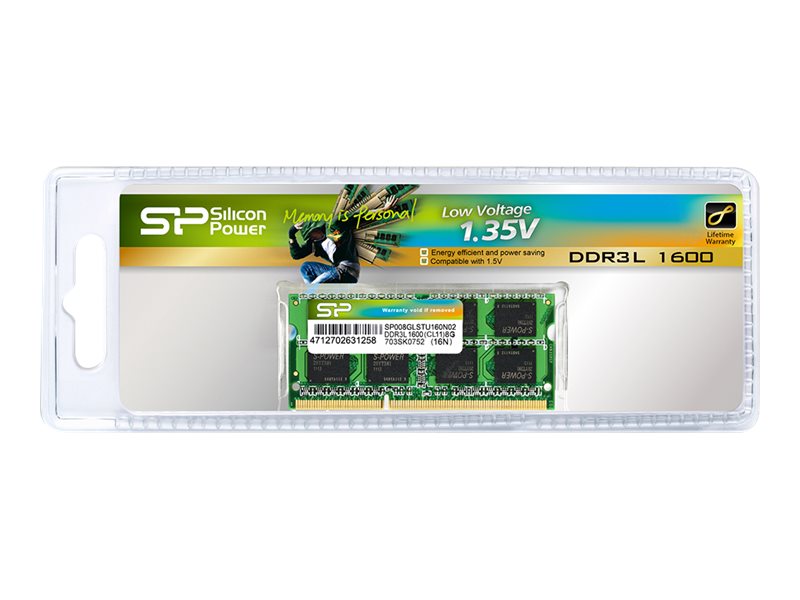Pamięć RAM Silicon Power SODIMM DDR3 4GB (1x4GB) 1600MHz CL11 1.35V Low Voltage