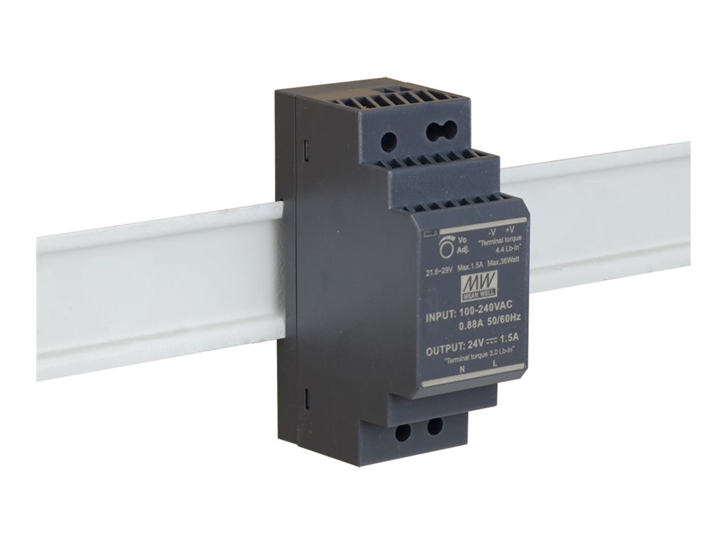 Zasilacz D-Link DIS-H30-24 30W 24VDC, szyna DIN, wejście 85-264V 47-63Hz, czarny