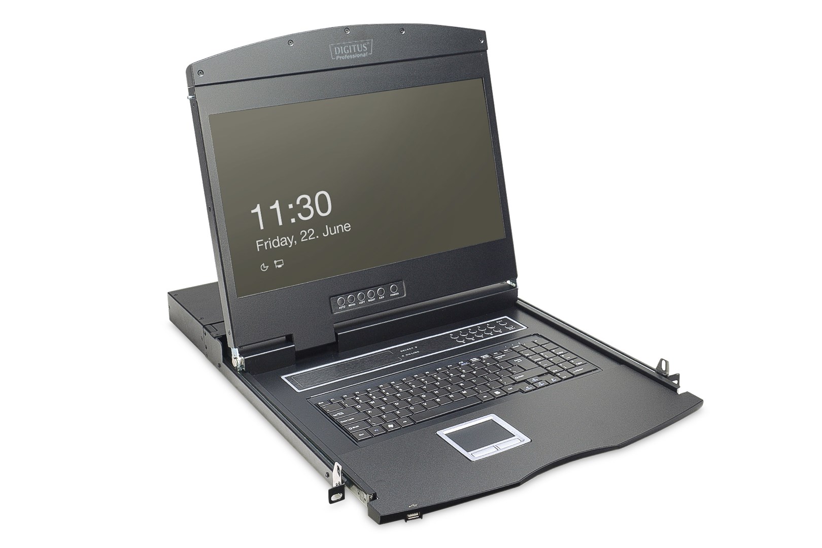 Konsola modularna KVM 19'' LCD TFT, 1 port VGA, touchpad, klawiatura GE, czarny