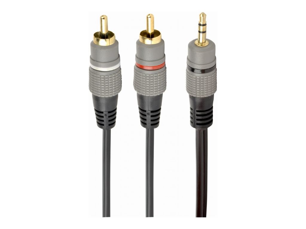 Kabel 3.5mm stereo 2*RCA 1.5m, pozłacane złącza