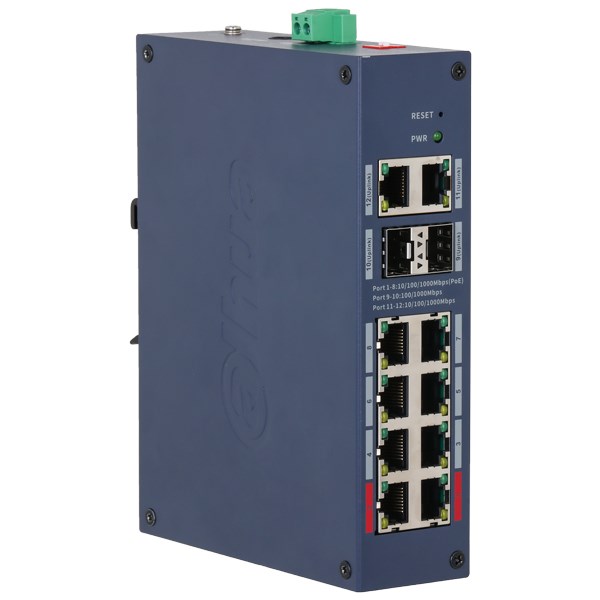 ZARZĄDZALNY SWITCH PRZEMYSŁOWY POE CHS4212-8GT-110 8-PORTOWY + 2X UPLINK + 2X SFP DAHUA