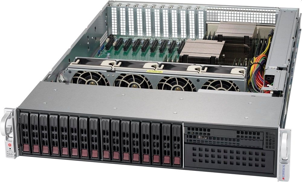 Obudowa serwerowa Supermicro CSE-213XAC-R1K05LP Rack 2U, 11 slotów LP, backplane SAS3, zasilacze redundantne 1000 W